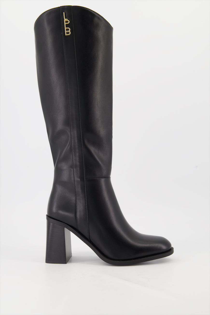 Bottes Jeanne hautes noires a talons elegantes et chic LES PETITES BOMBES