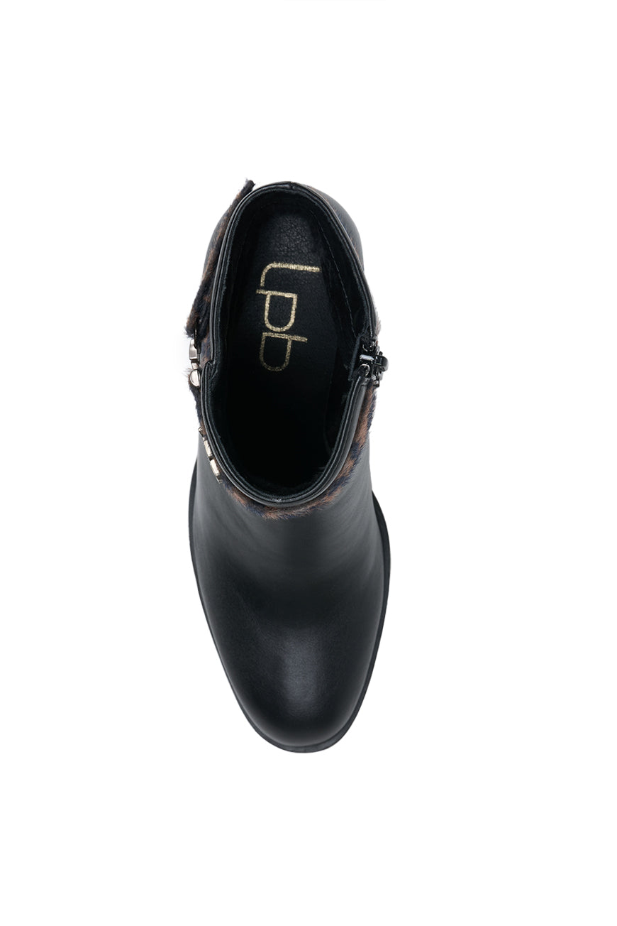 BOTTINES JAHINA NOIR / TAUPE LEO