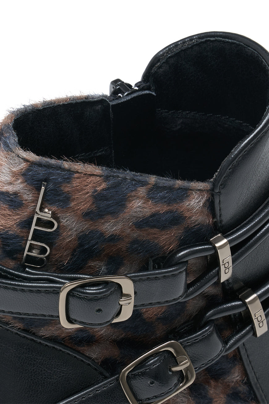 BOTTINES MARAM NOIR / TAUPE LEO