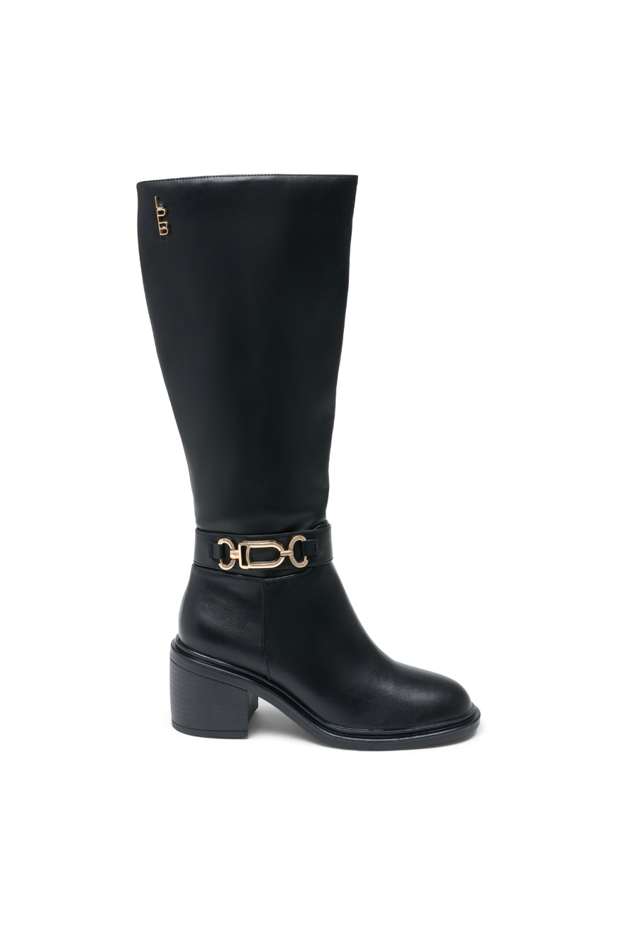 BOTTES PASCALINE NOIR PU