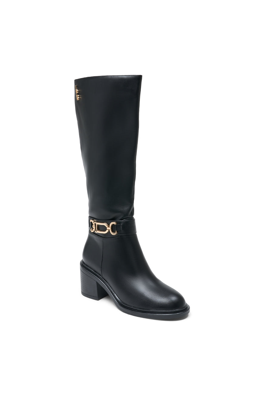 BOTTES PASCALINE NOIR PU