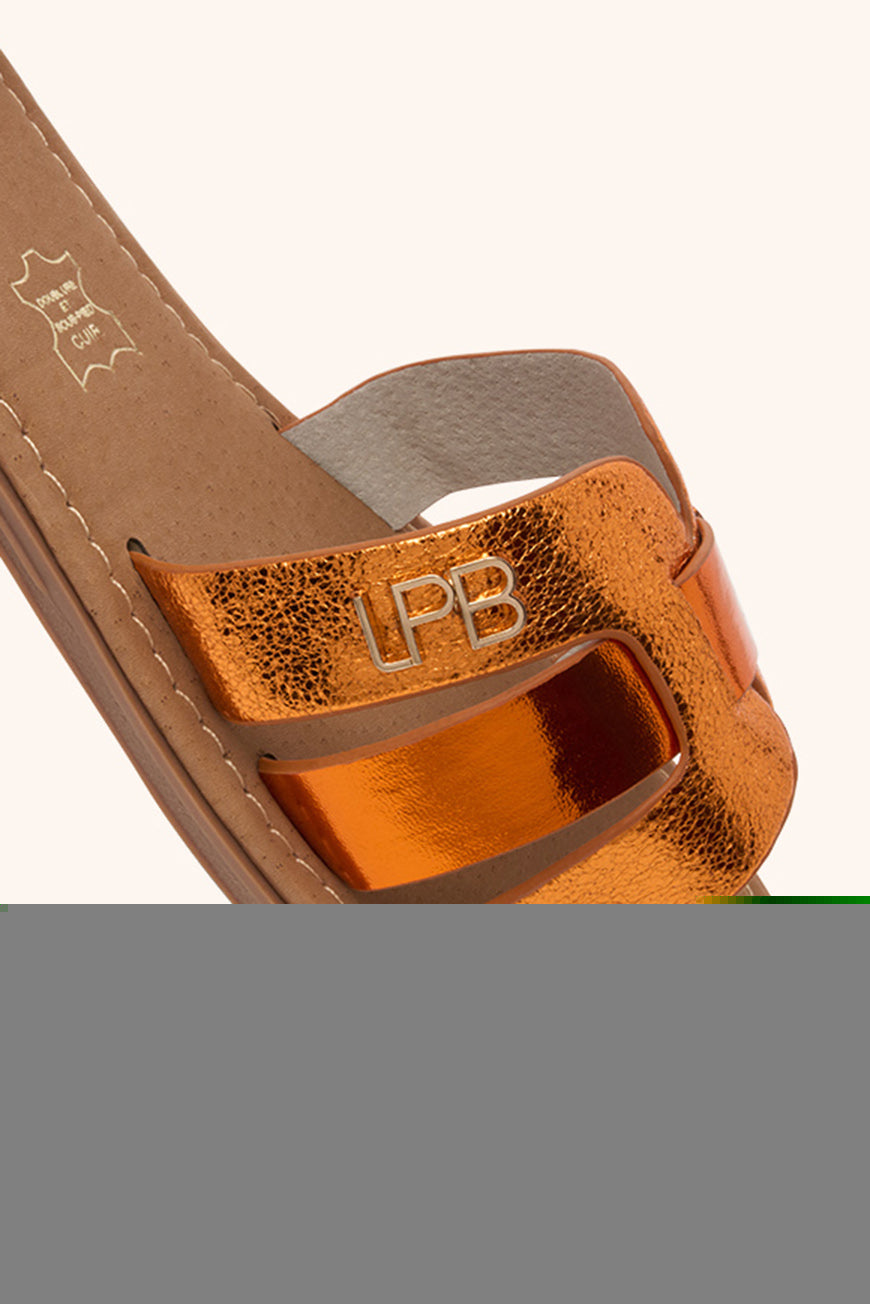 MULES LINA ORANGE METAL