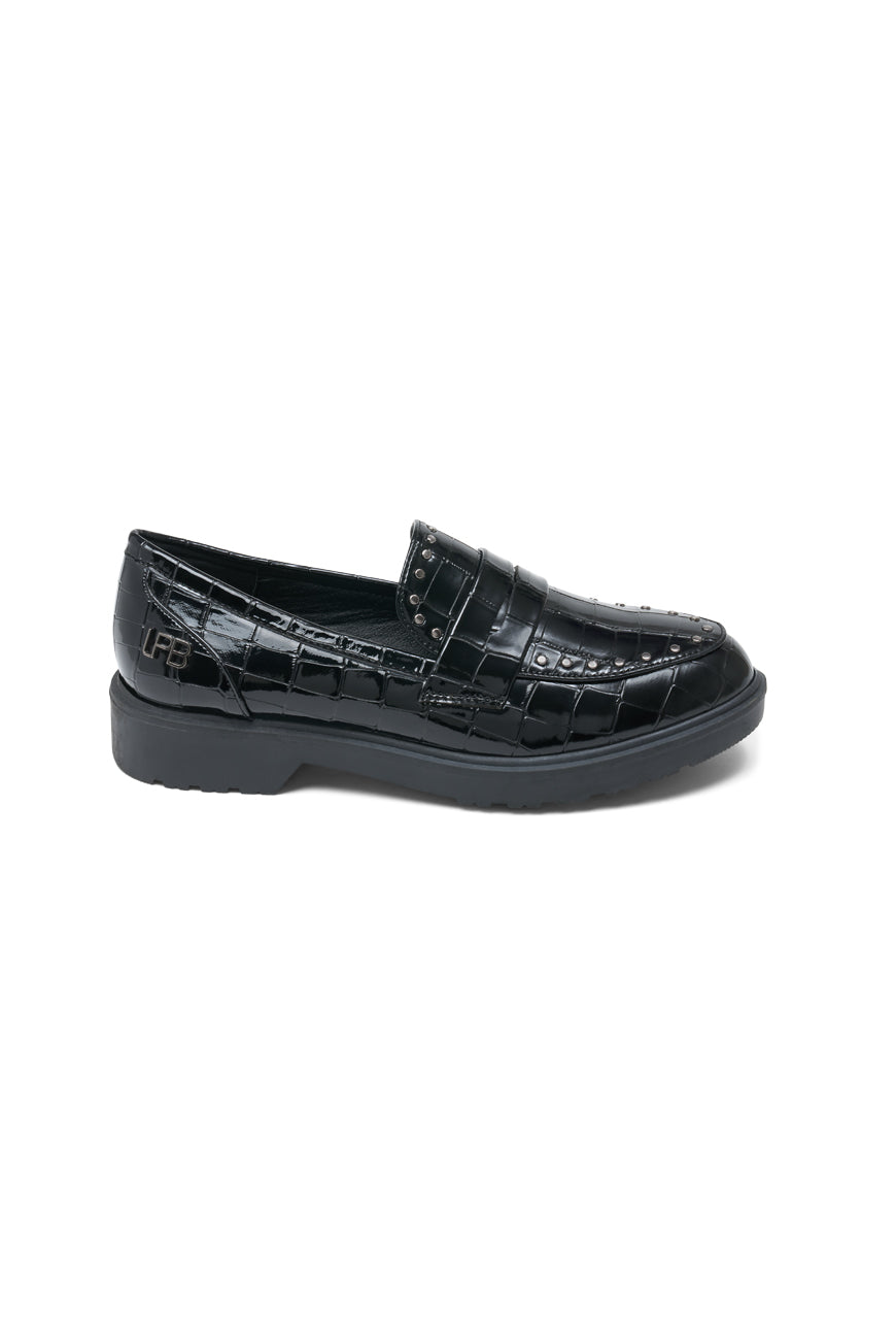 MOCASSINS PADOUE NOIR CROCO