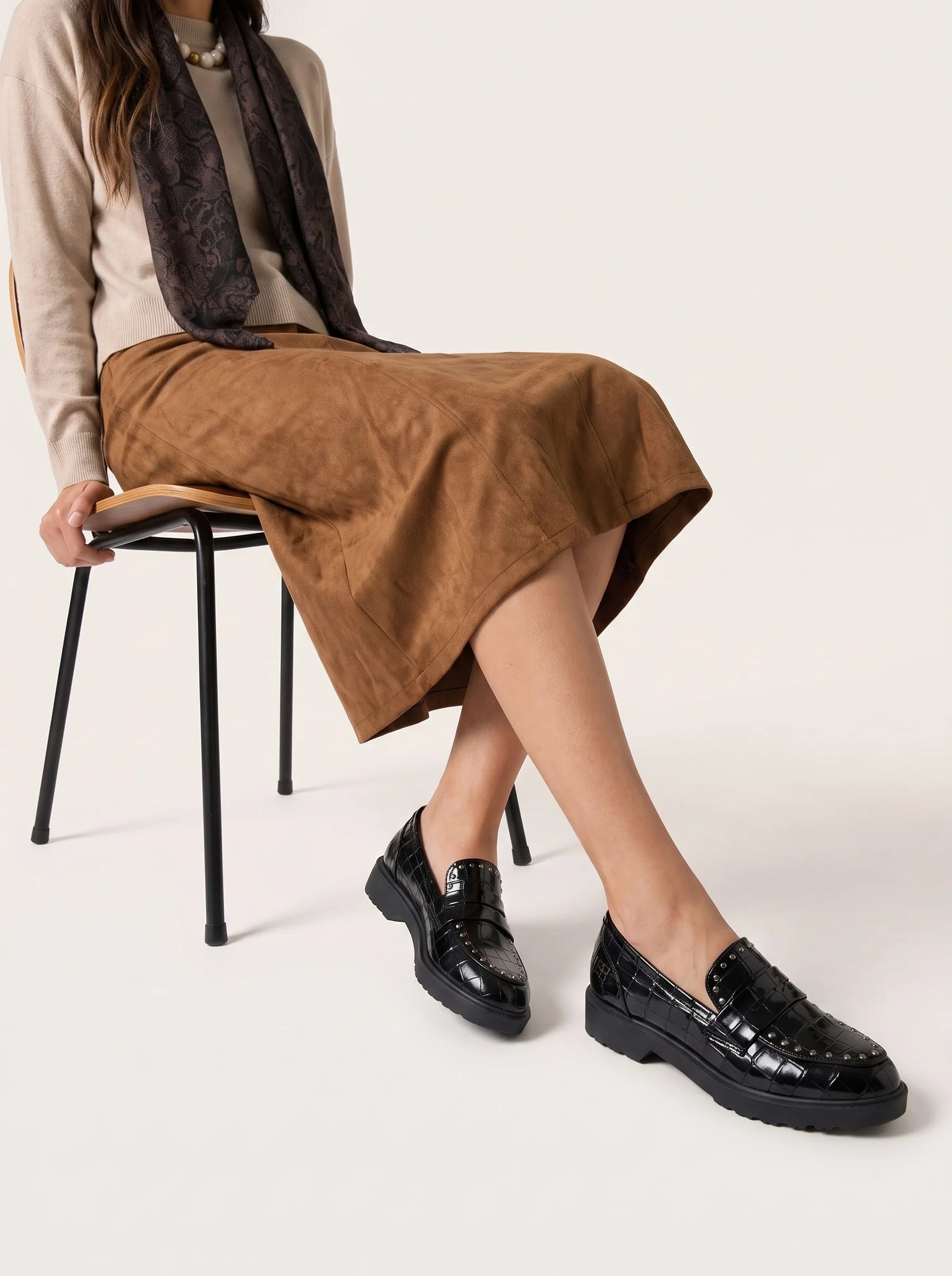 MOCASSINS PADOUE NOIR CROCO