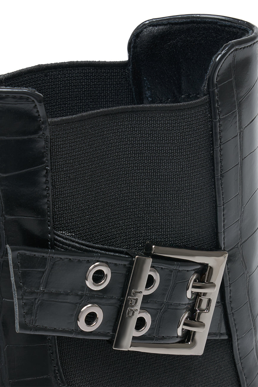 BOTTINES PAULA NOIR CROCO
