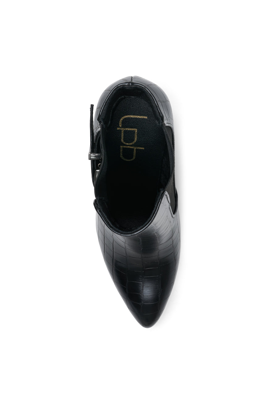 BOTTINES PAULA NOIR CROCO