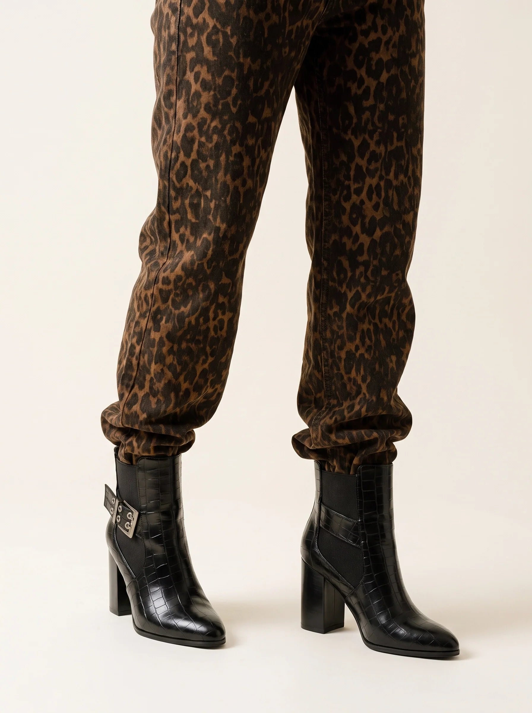 BOTTINES PAULA NOIR CROCO