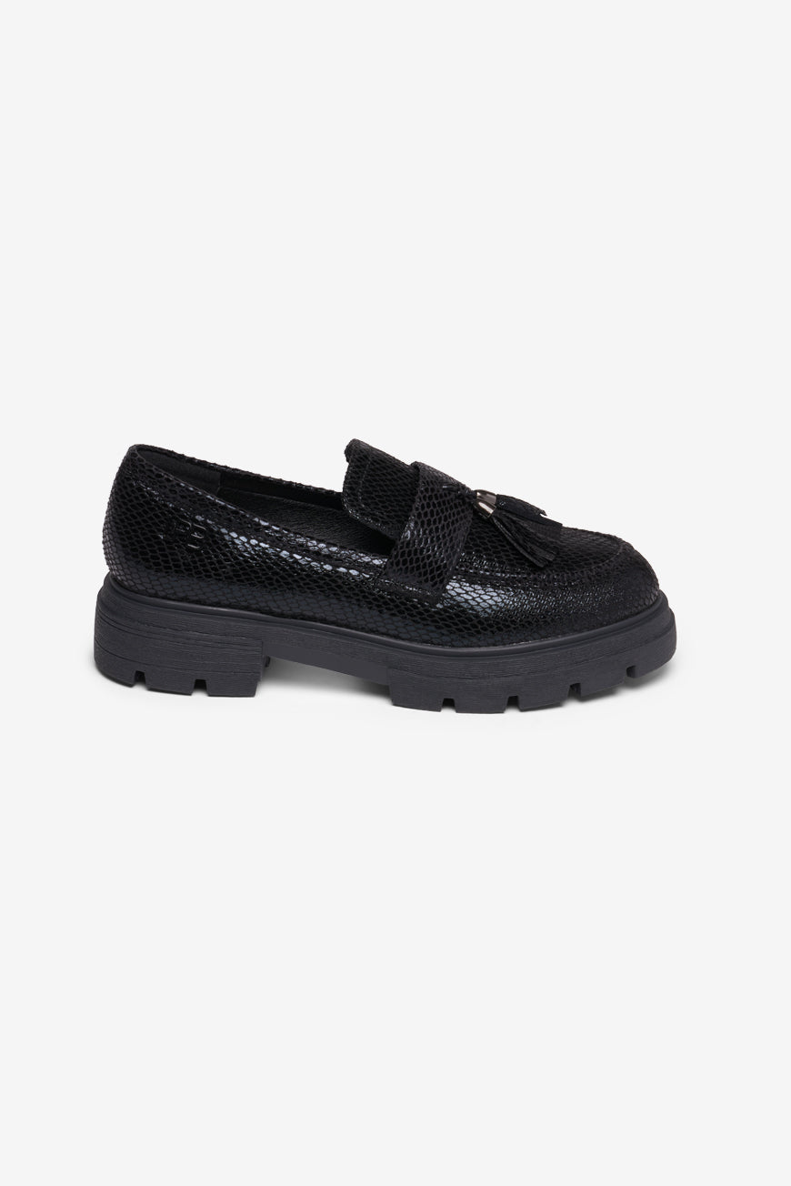 DERBIES NOIR CROCO MATEA