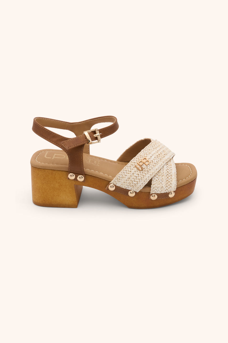 SANDALES A TALON LEILA BEIGE