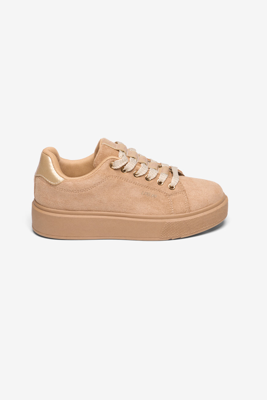 BASKETS MANON TAUPE SUEDINE