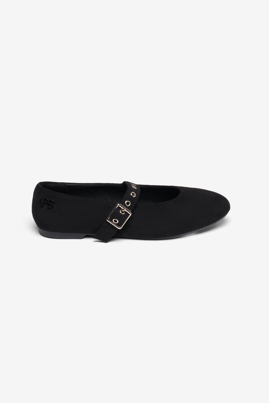 BALLERINES NOIR SUEDINE MILLY