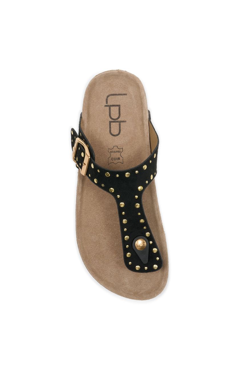 TONGS NAIRA NOIR SUEDINE