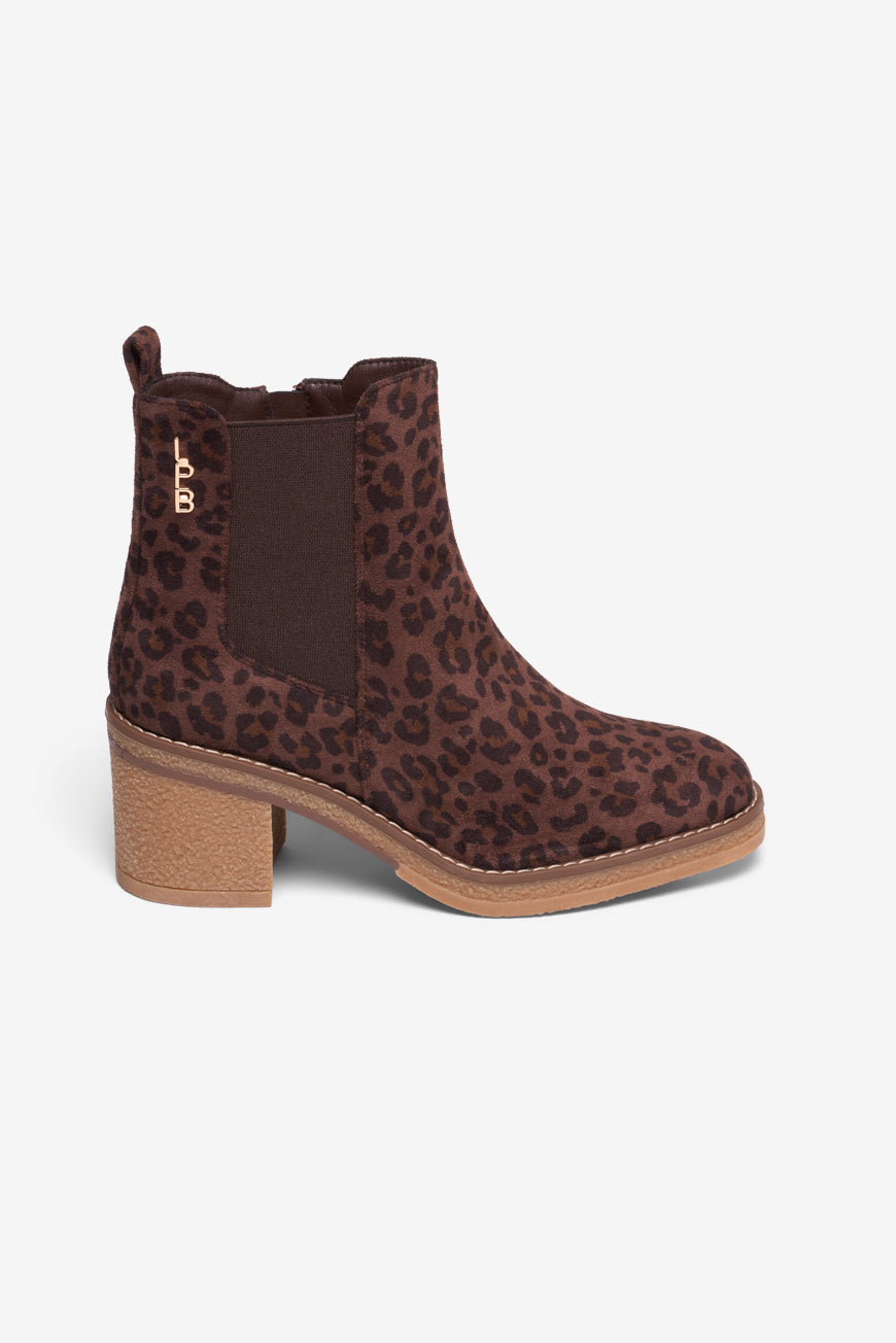 BOTTINES LEOPARD SUEDINE MAENA