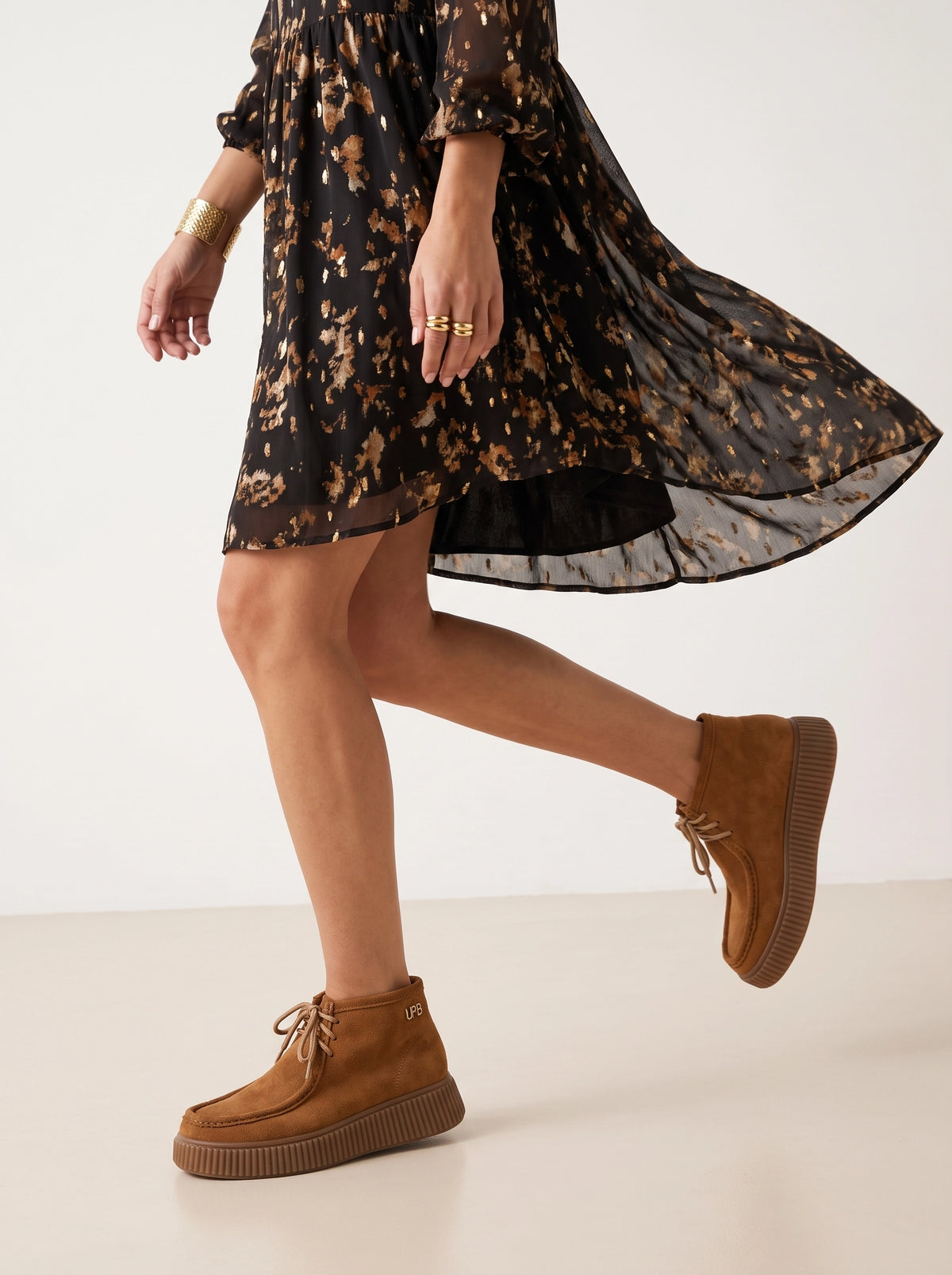 DERBIES PIPER MIEL SUEDINE