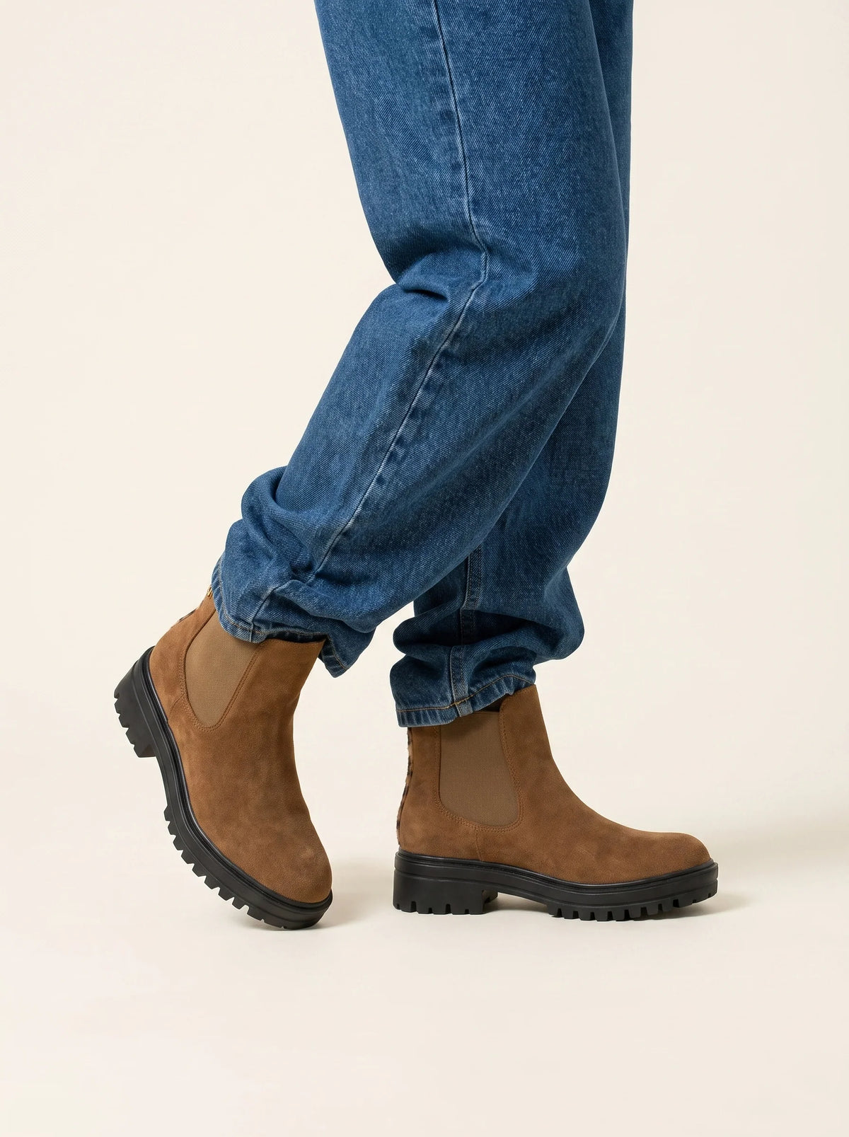 BOTTINES PAVINA CAMEL SUEDINE