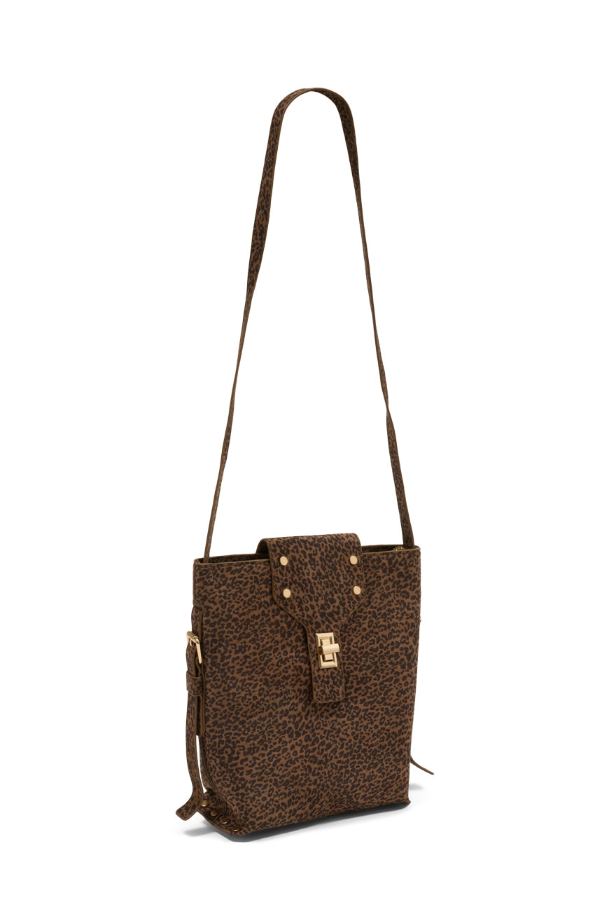 SAC BANDOULIERE PHEDRA TAUPE LEOPARD