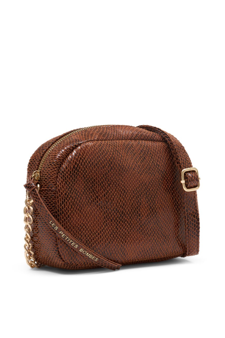 SAC BANDOULIERE FERIELLE BRUN PYTHON