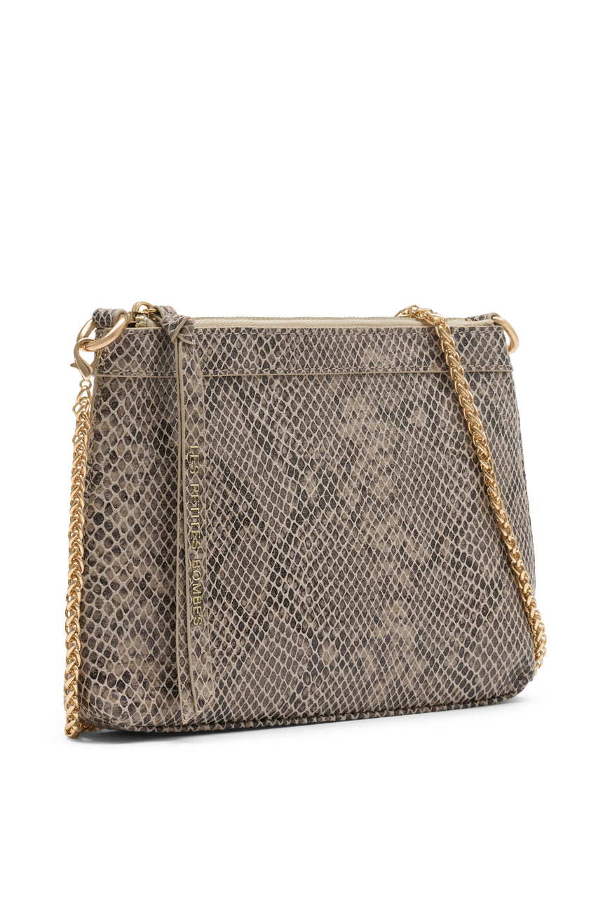 SAC BANDOULIERE LAINA BEIGE PYTHON