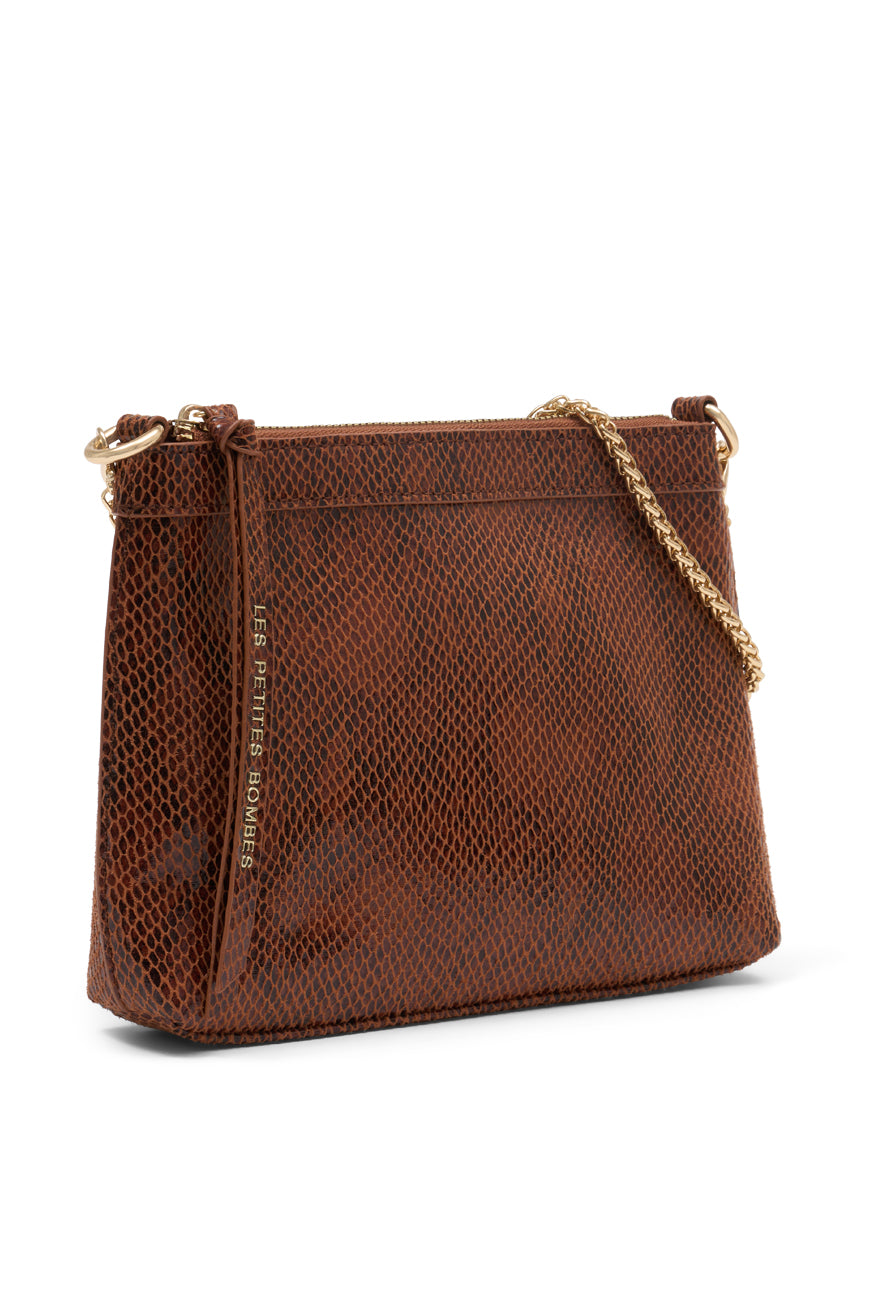 SAC BANDOULIERE LAINA BRUN PYTHON