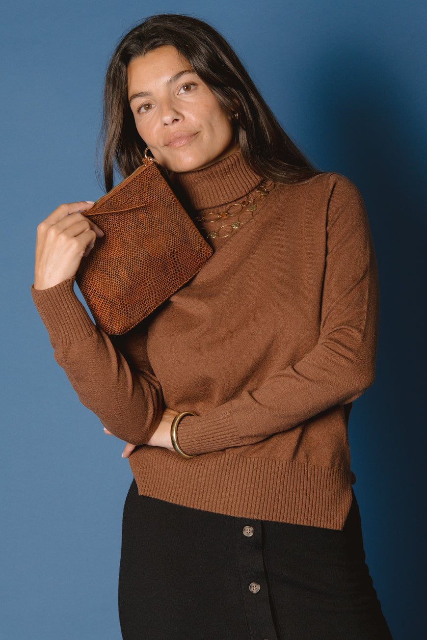 SAC BANDOULIERE LAINA BRUN PYTHON