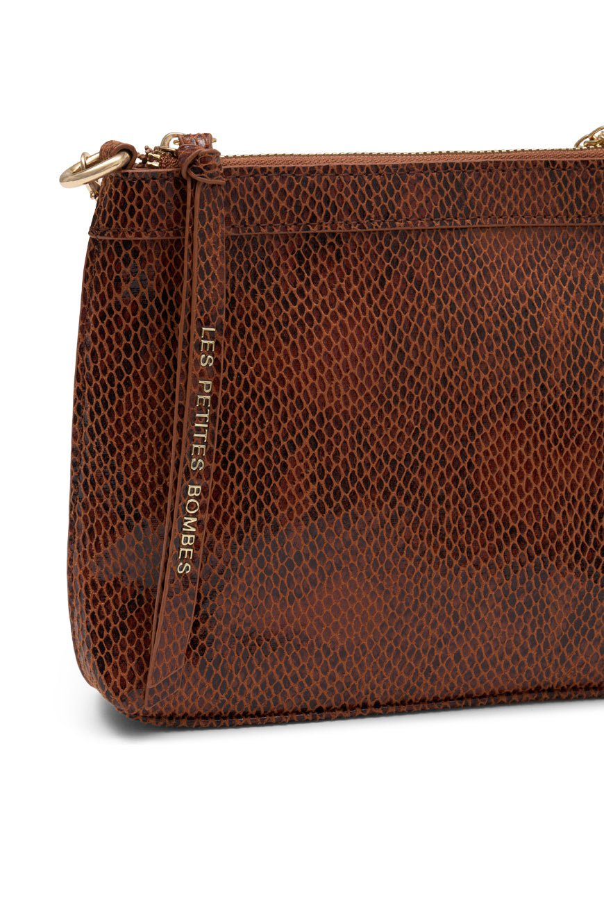 SAC BANDOULIERE LAINA BRUN PYTHON