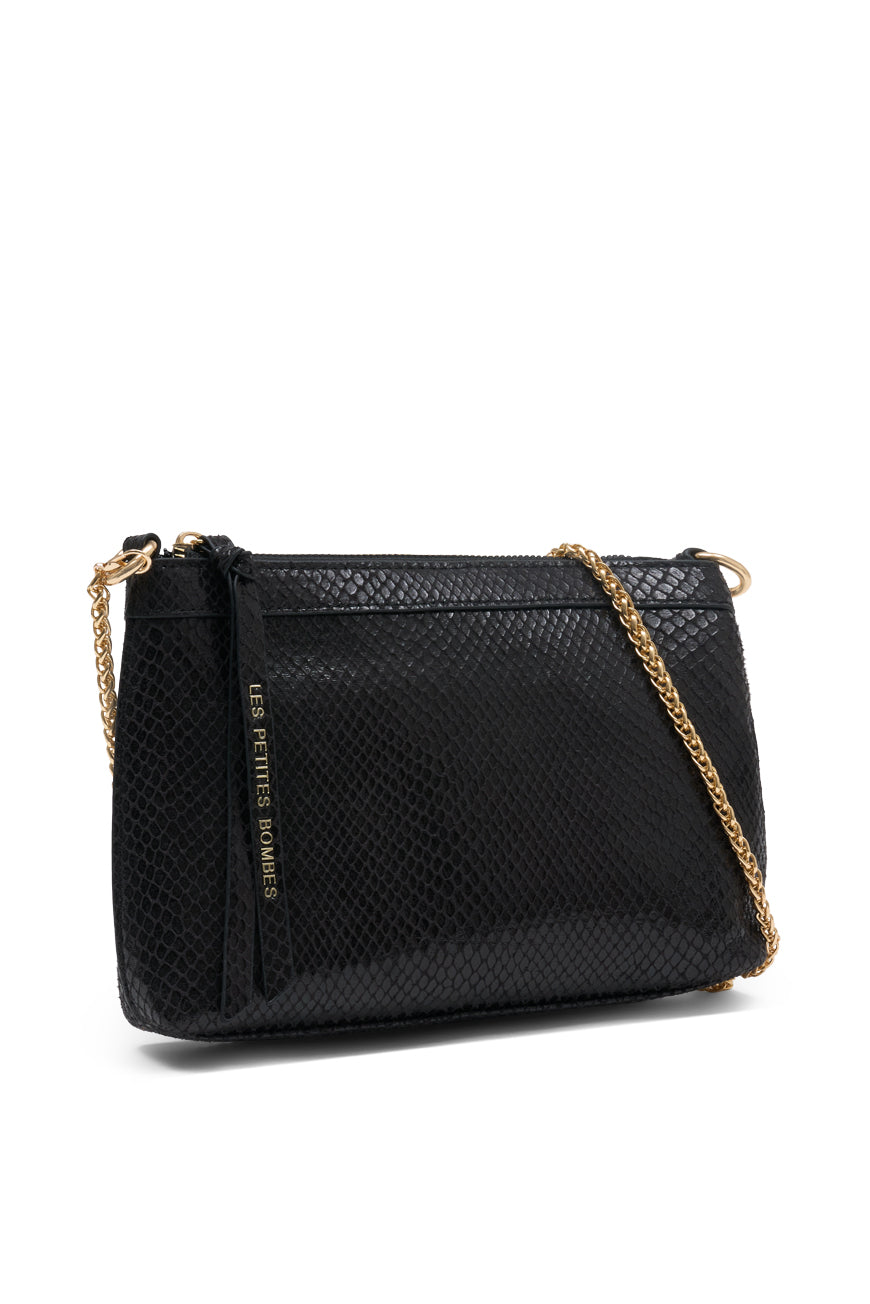 SAC BANDOULIERE LAINA NOIR PYTHON