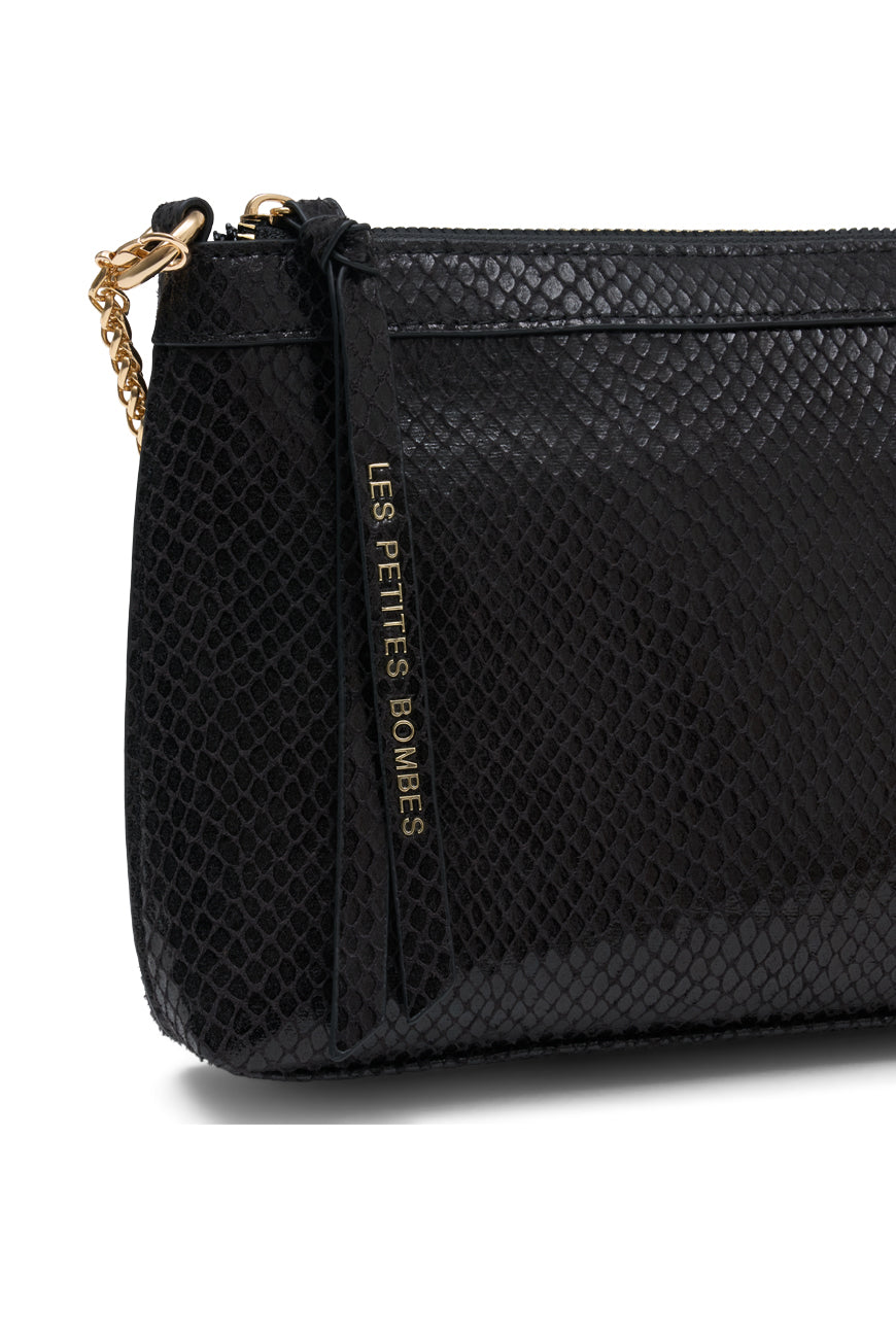 SAC BANDOULIERE LAINA NOIR PYTHON