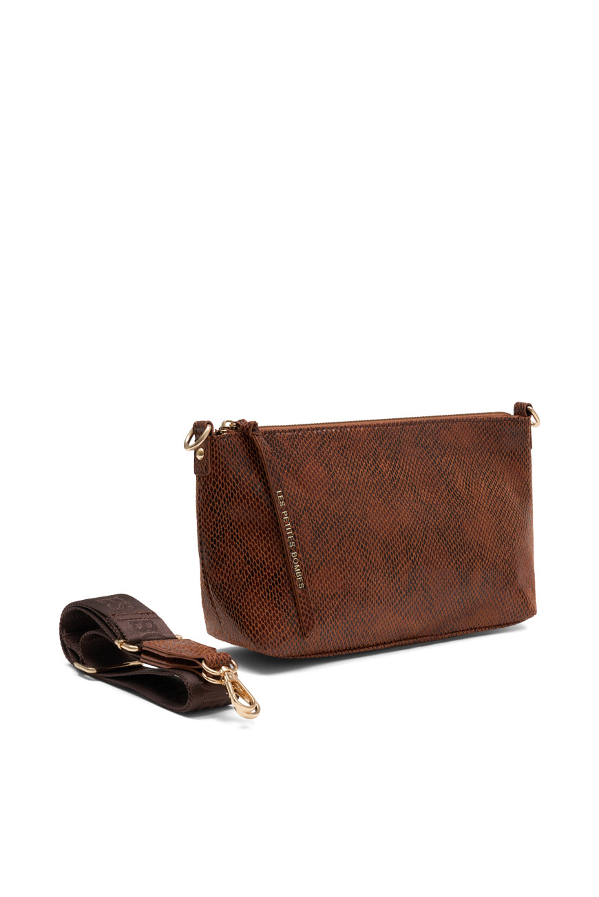 SAC BANDOULIERE MADISONE BRUN PYTHON