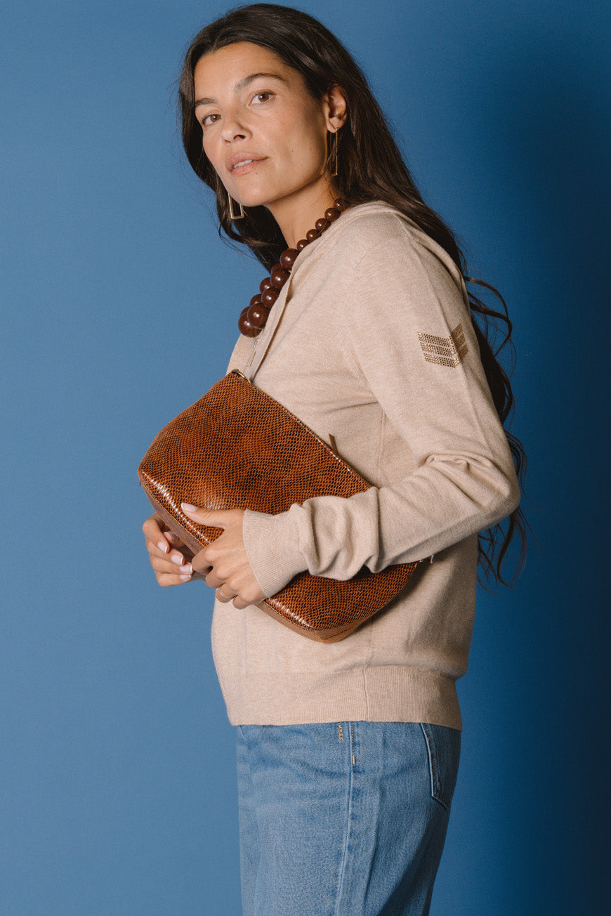 SAC BANDOULIERE MADISONE BRUN PYTHON