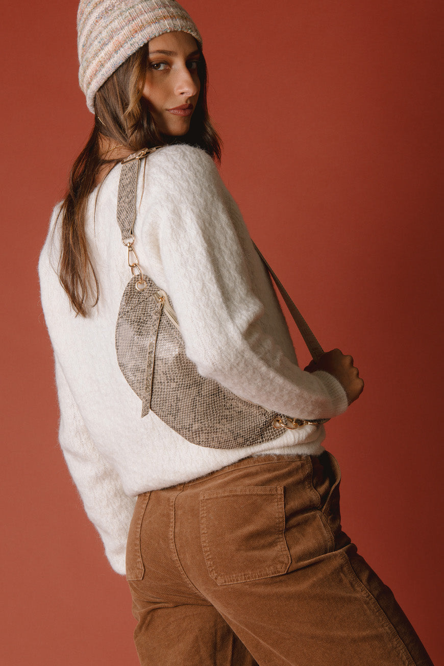 SAC BANANE MAINA BEIGE PYTHON