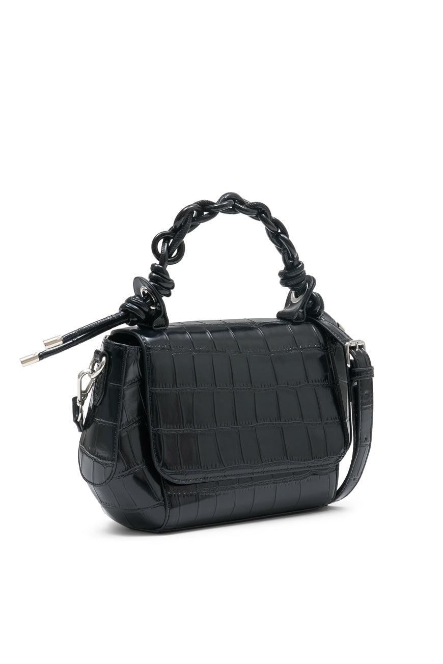 SAC BANDOULIERE PIEDAD NOIR CROCO