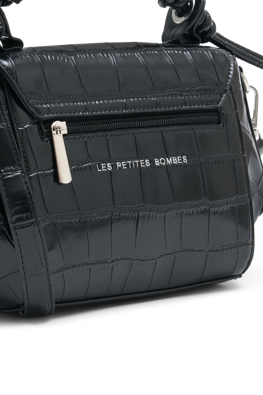 SAC BANDOULIERE PIEDAD NOIR CROCO
