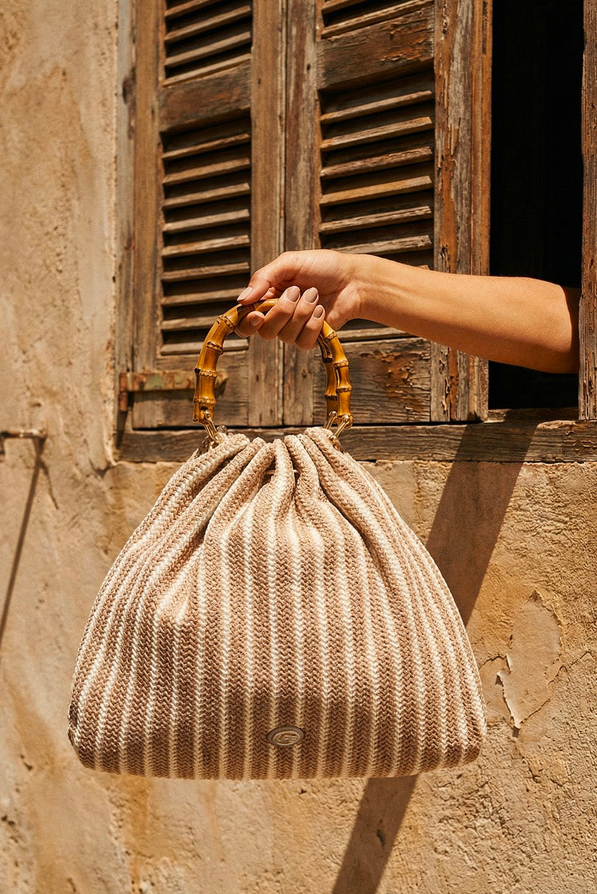 SAC A MAIN NAJMA RAYURES BLANCHES