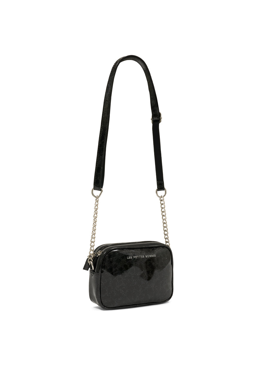 SAC BANDOULIERE ALBANE PRINT LEOPARD NOIR