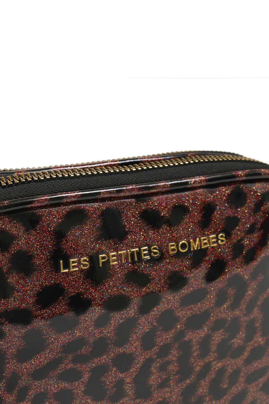 SAC BANDOULIERE ALBANE PRINT LEOPARD ROSE
