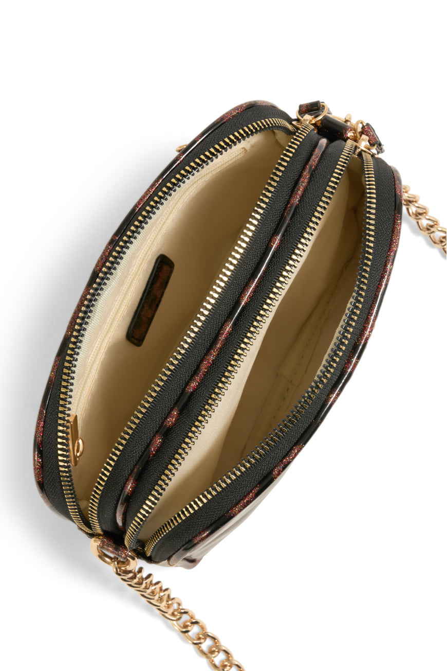 SAC BANDOULIERE ALBANE PRINT LEOPARD ROSE