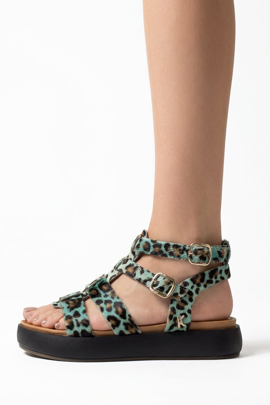 COMPENSEES NADETTE VERT LEOPARD