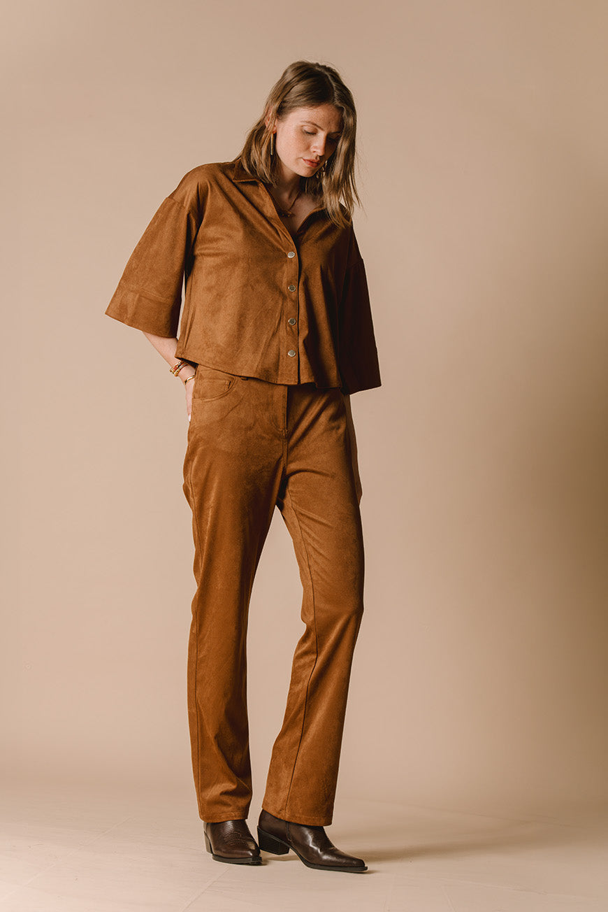 PANTALON PERLINE BRUN