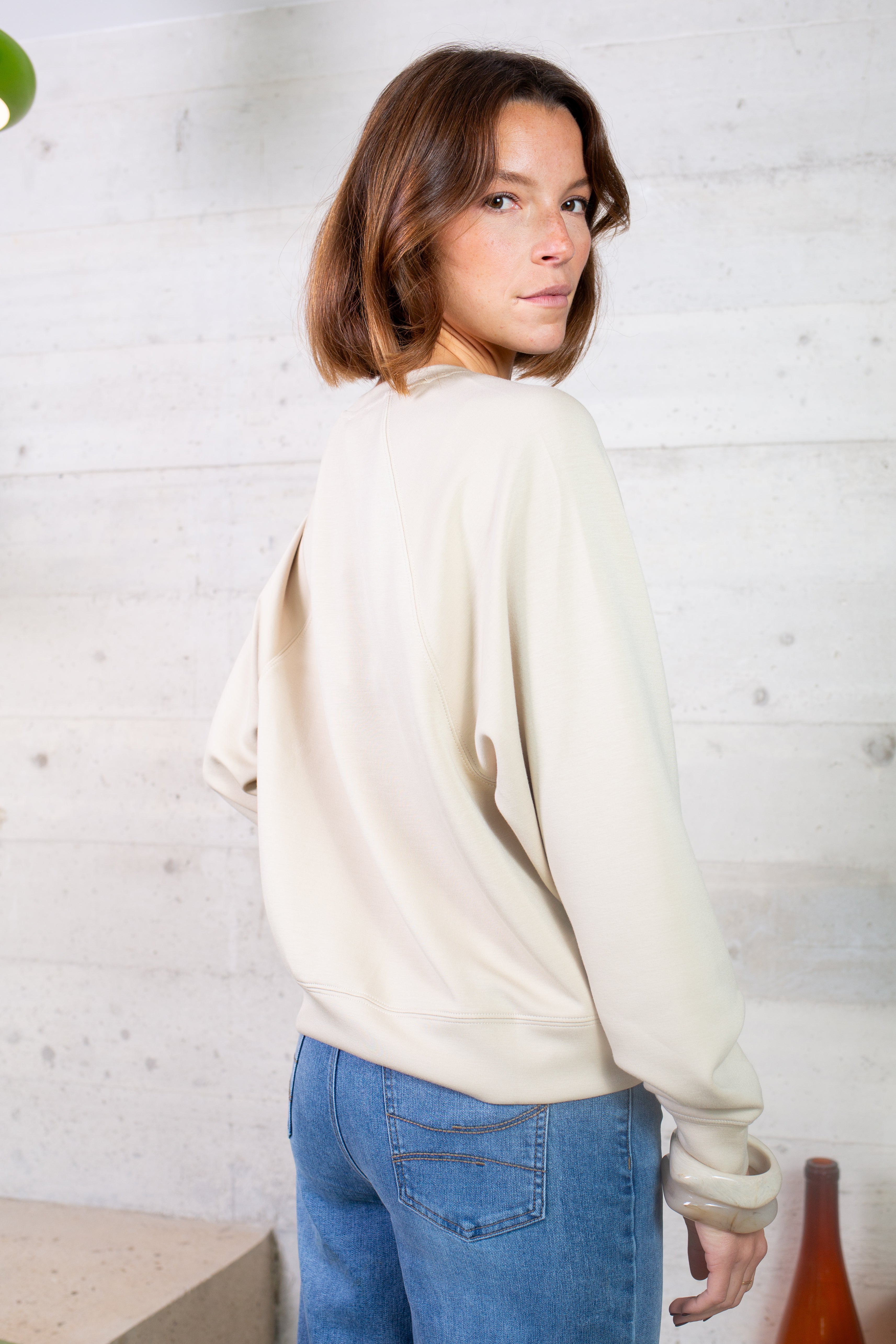 Sweat standard ivoire 100% coton femme Levi's | Destock Jeans Sweat standard ivoire 100% coton femme Levi's | Destock Jeans
