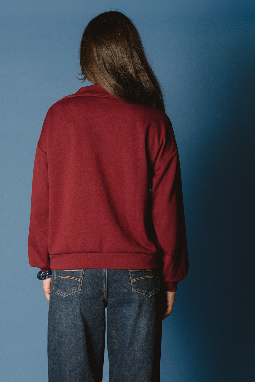 SWEAT PIERINA BORDEAUX