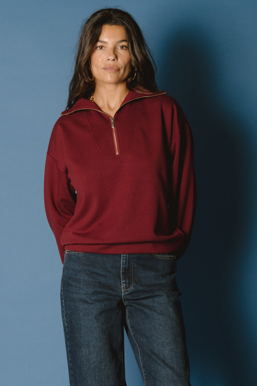 SWEAT PIERINA BORDEAUX