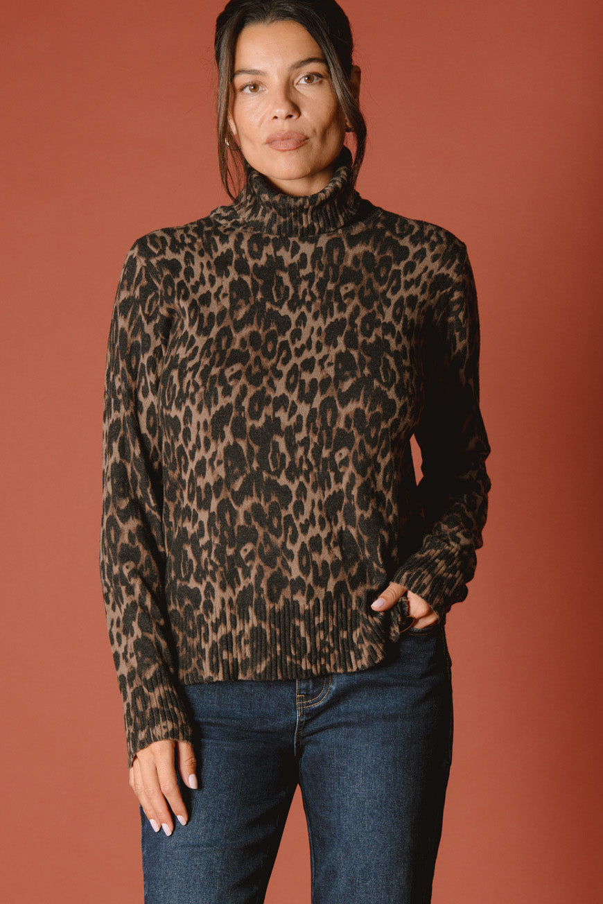 PULL PASQUINE PRINT LEOPARD