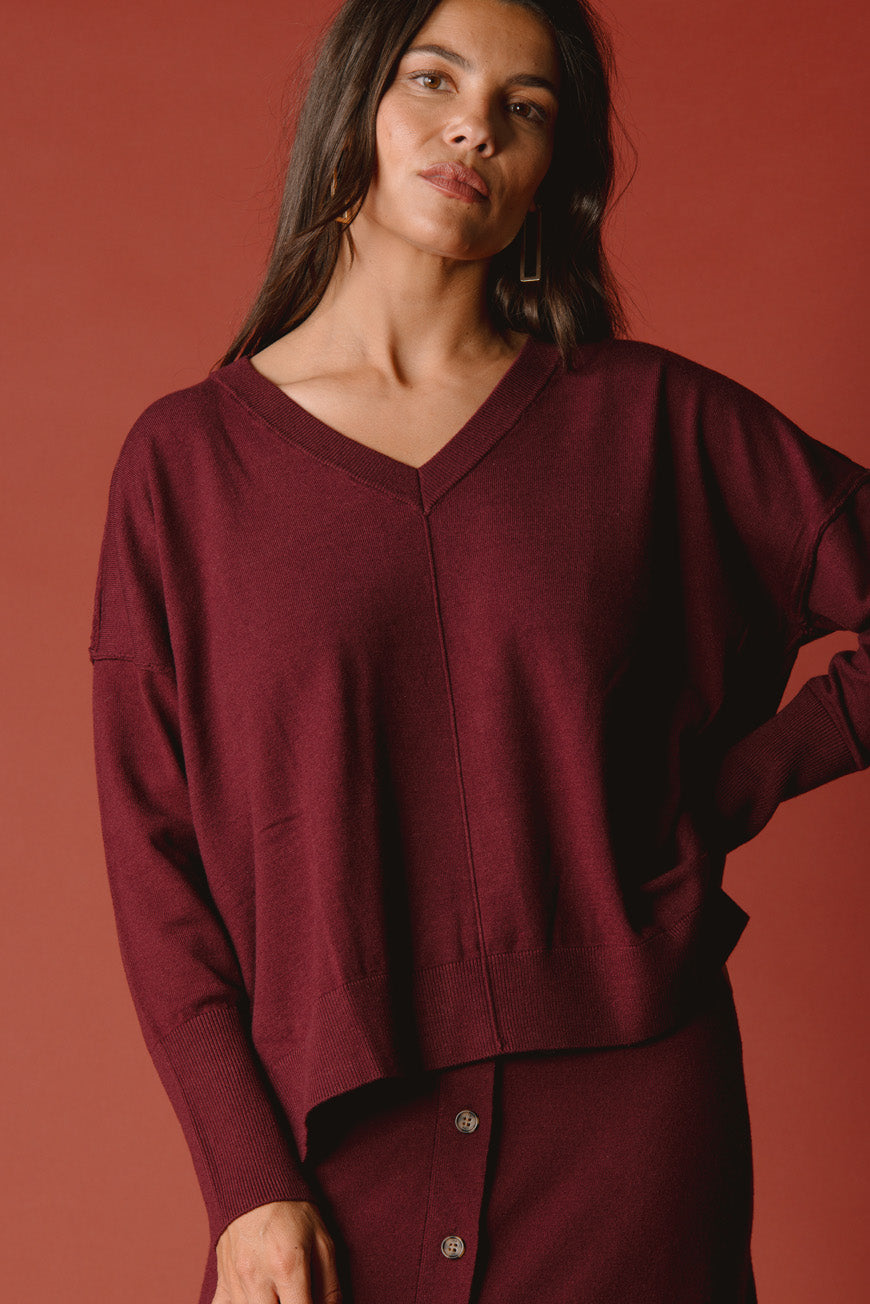 PULL PRETTY BORDEAUX