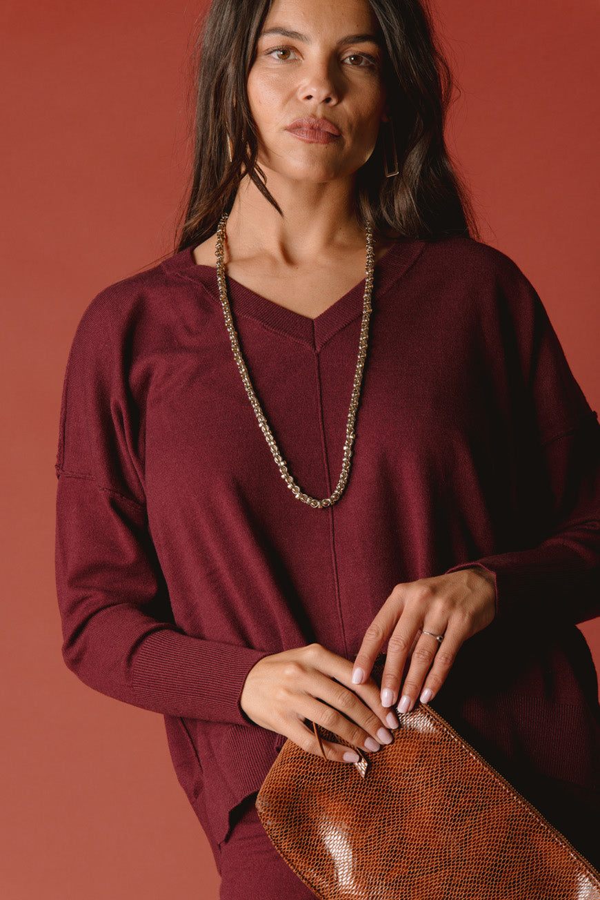 PULL PRETTY BORDEAUX