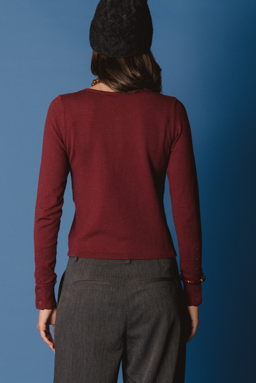 PULL POLDIE BORDEAUX