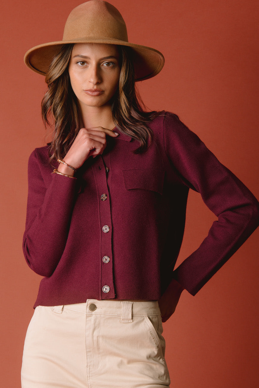GILET JOLIANE BORDEAUX