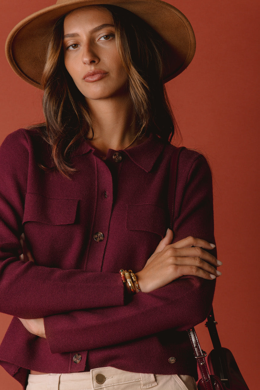 GILET JOLIANE BORDEAUX