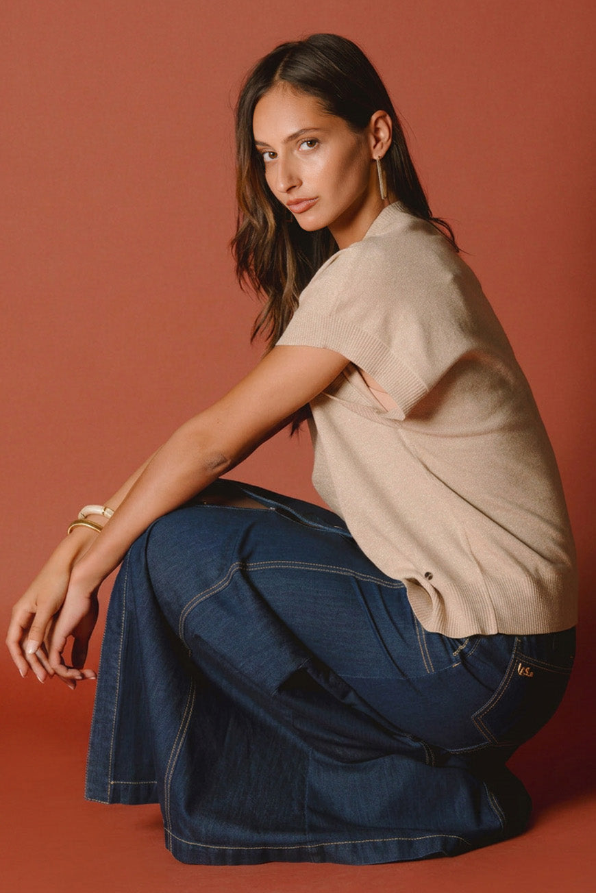 PANTALON BOOTCUT CROPPED INDIANA