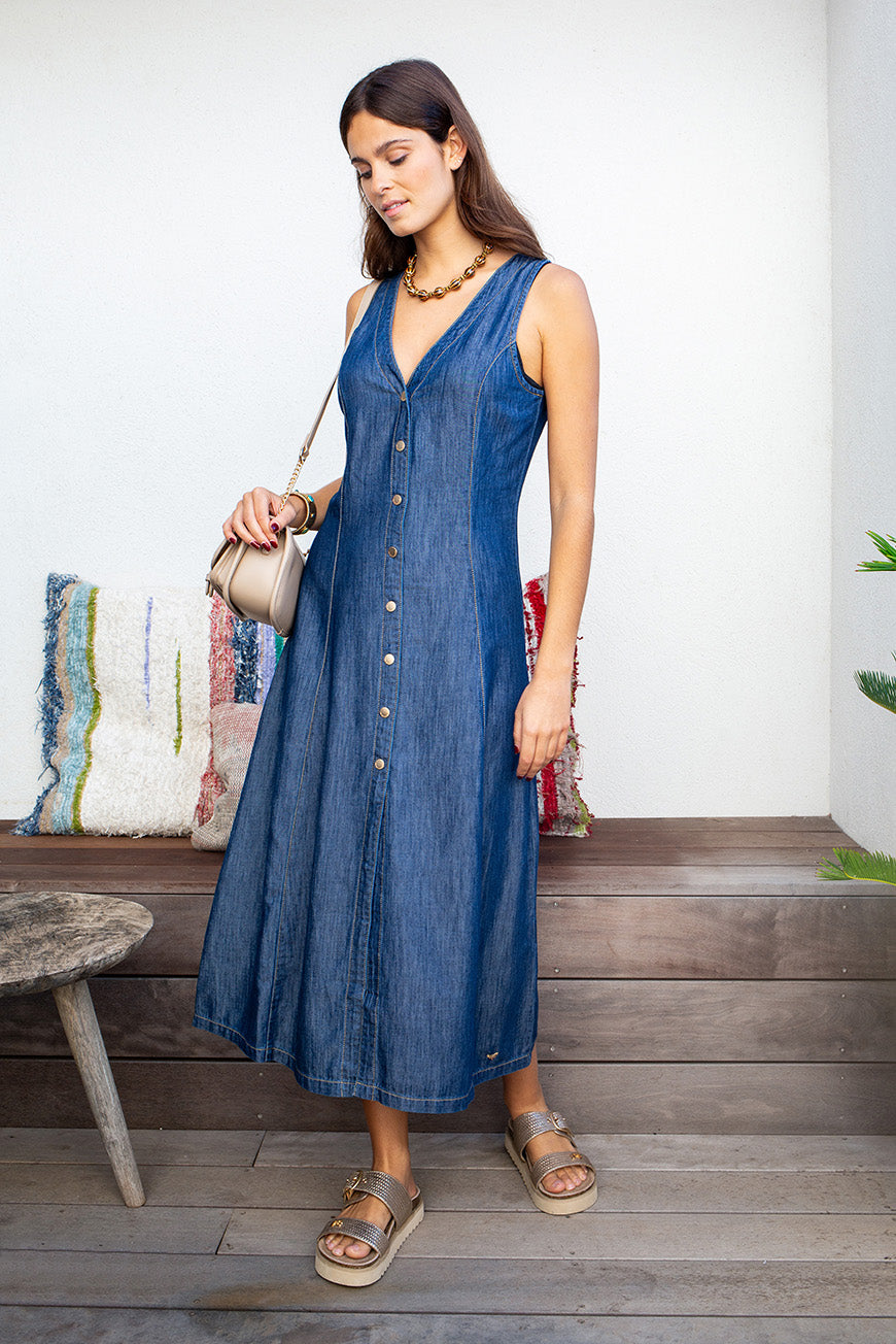 ROBE EN JEAN NADEGE BRUT