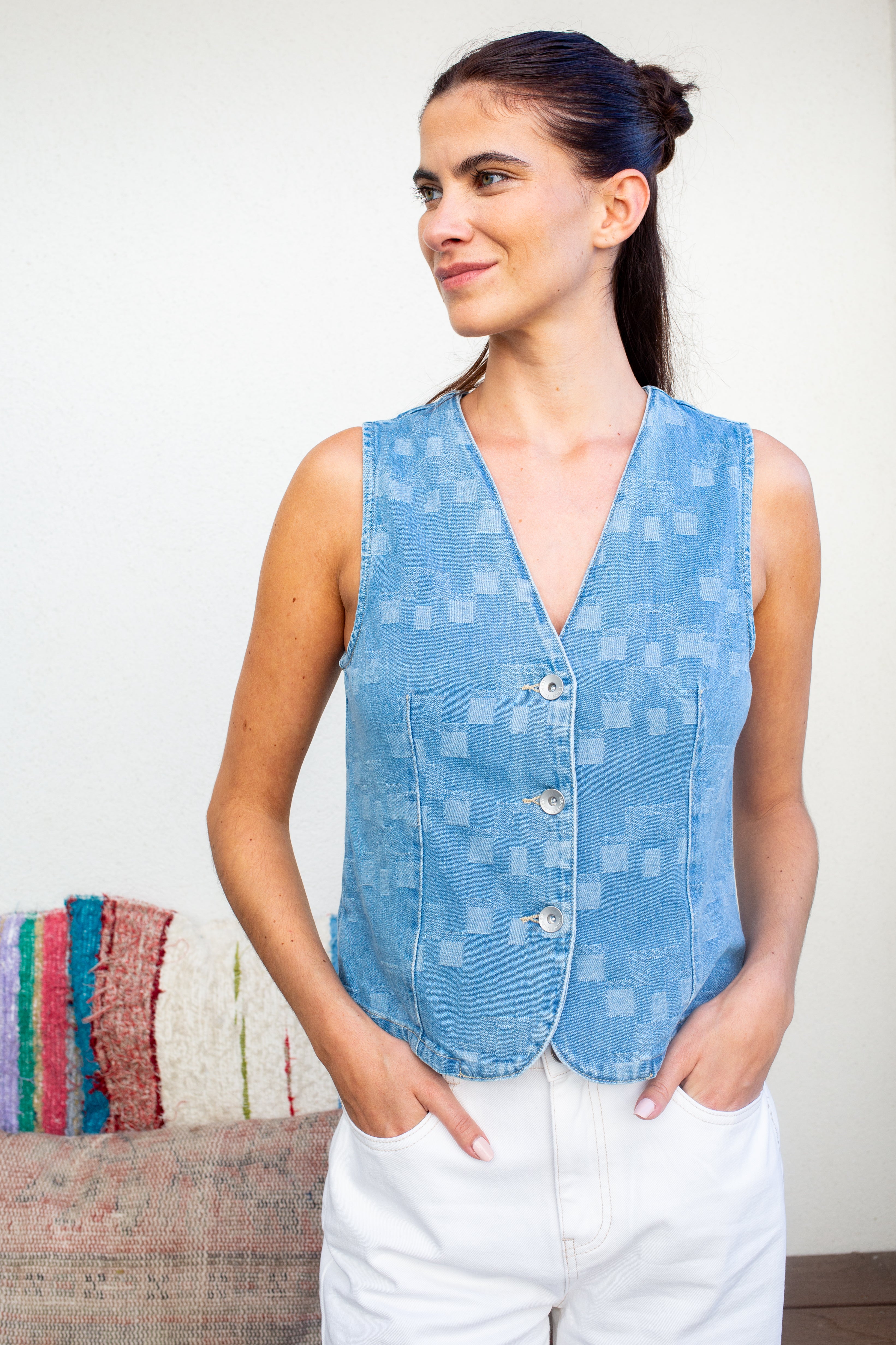 GILET NAFILA BLUE PATCH